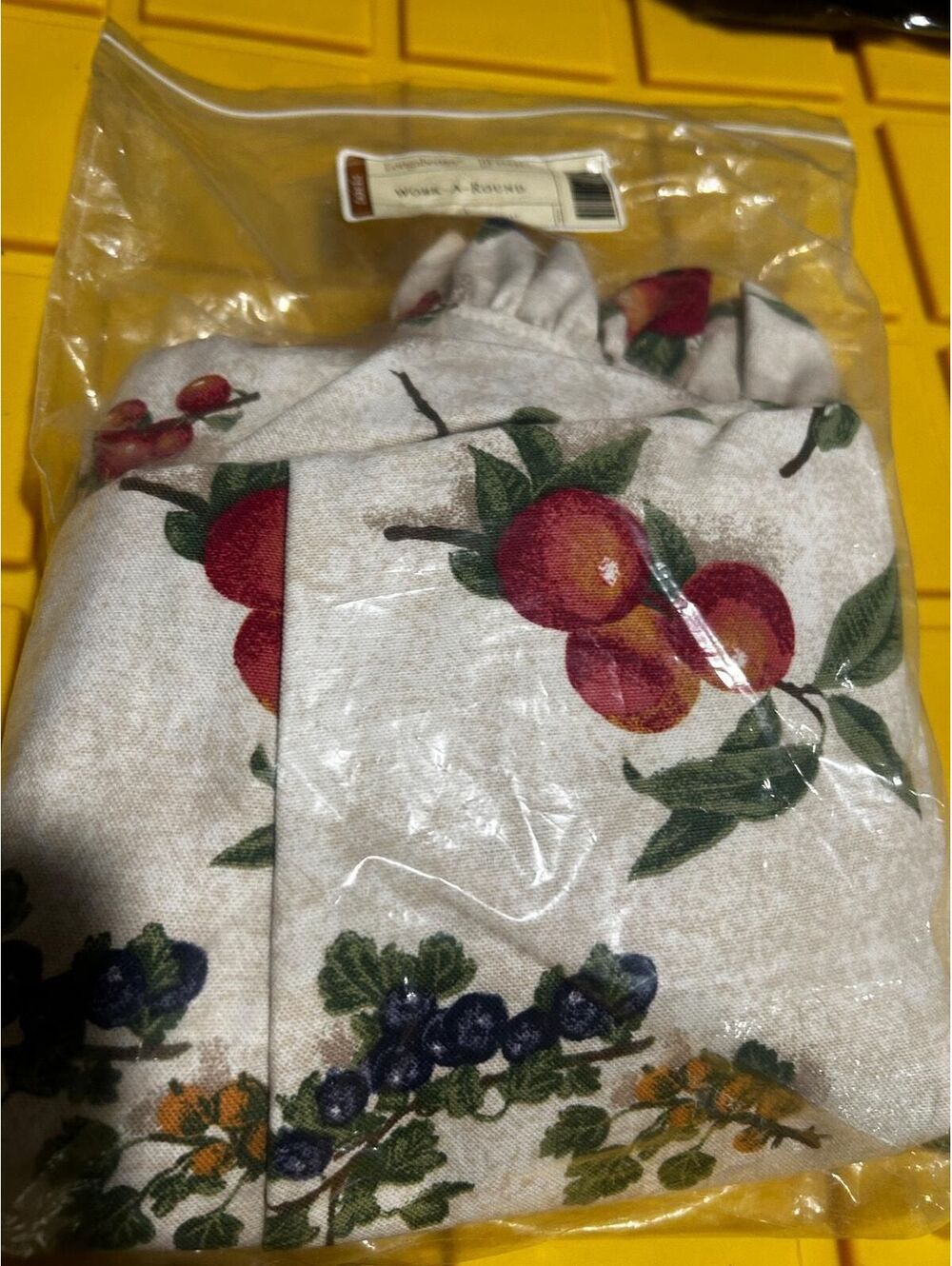 Longaberger WORK AROUND Basket Liner FRUIT MEDLEY Fabric NEW POT OF GOLD